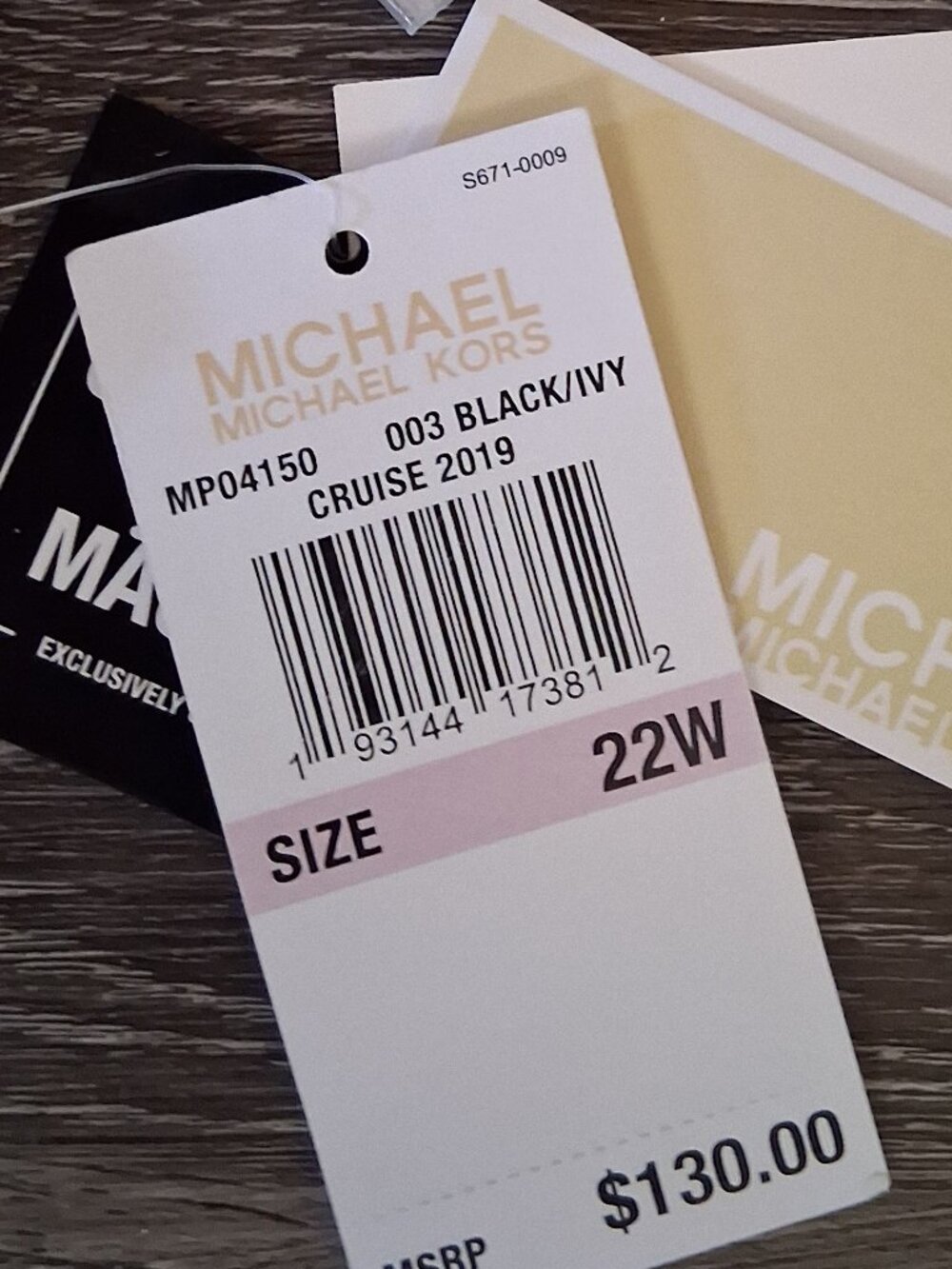 new $130 Michael Kors 22 Black Ivy Floral One Shoulder Swimsuit 22W Plus size - Picture 6 of 6